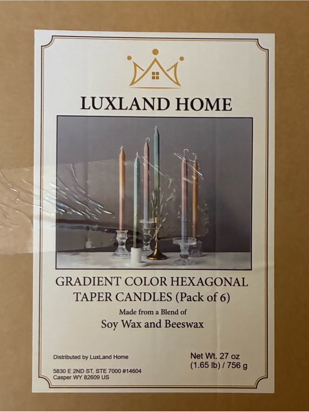 New Luxland Home Gradient Color Hexagonal Taper Candles - Multicolor (Pack of 6)